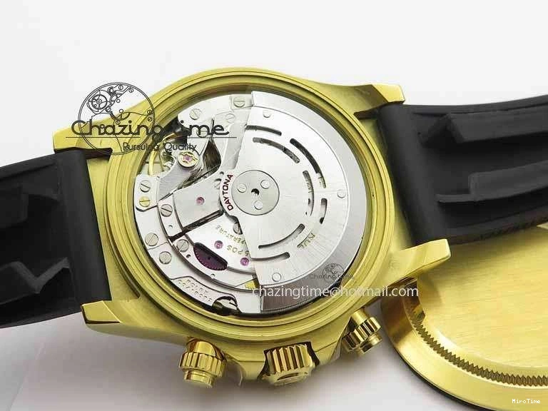 MiroTime 0417 Timeless Daytona YG 116518LN JH Best Edition White Dial On Rubber Strap A4130 (Free XS rubber strap) 3643